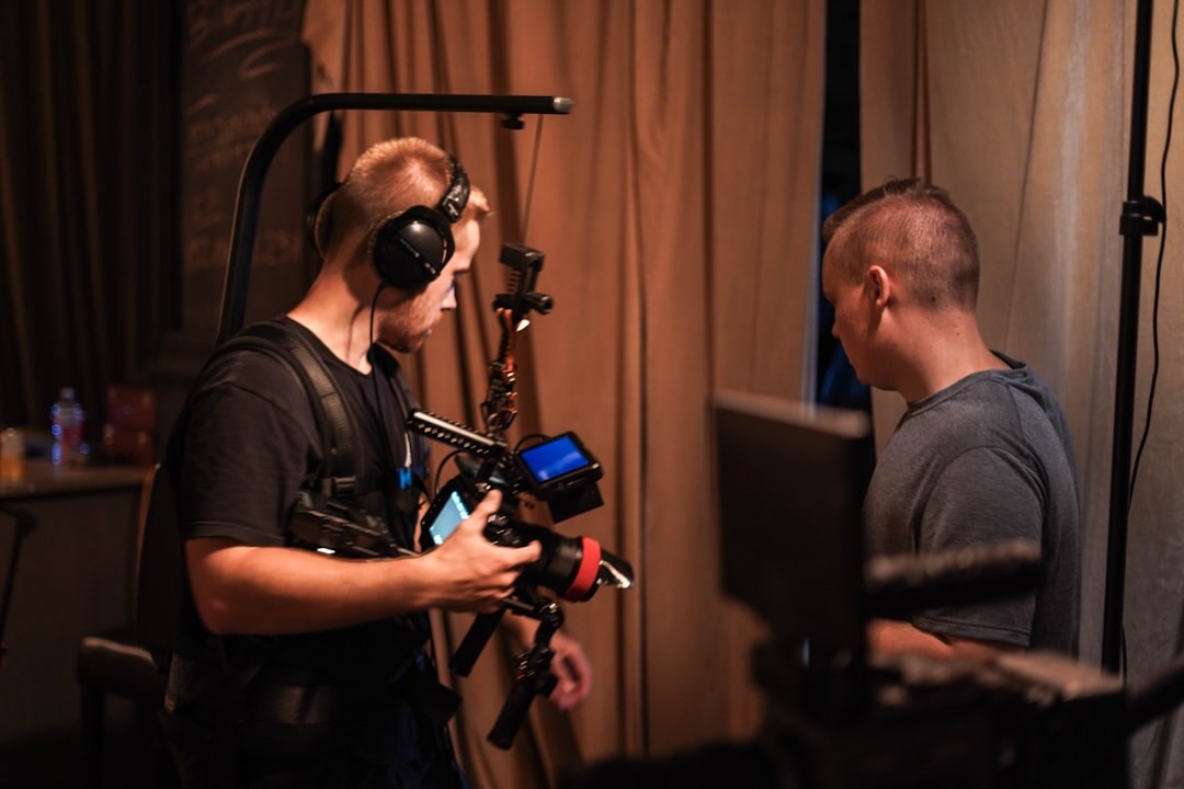 Two people conducting a professional interview recording session
